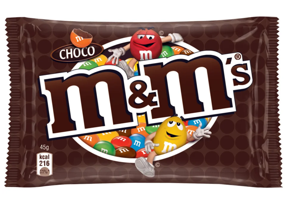 M & M's Caixa de Chocolate, 24 Sacos de 45 gramas Bolas de Chocolate Coberto com Mais Chocolate, Cheio com Mais Chocolate