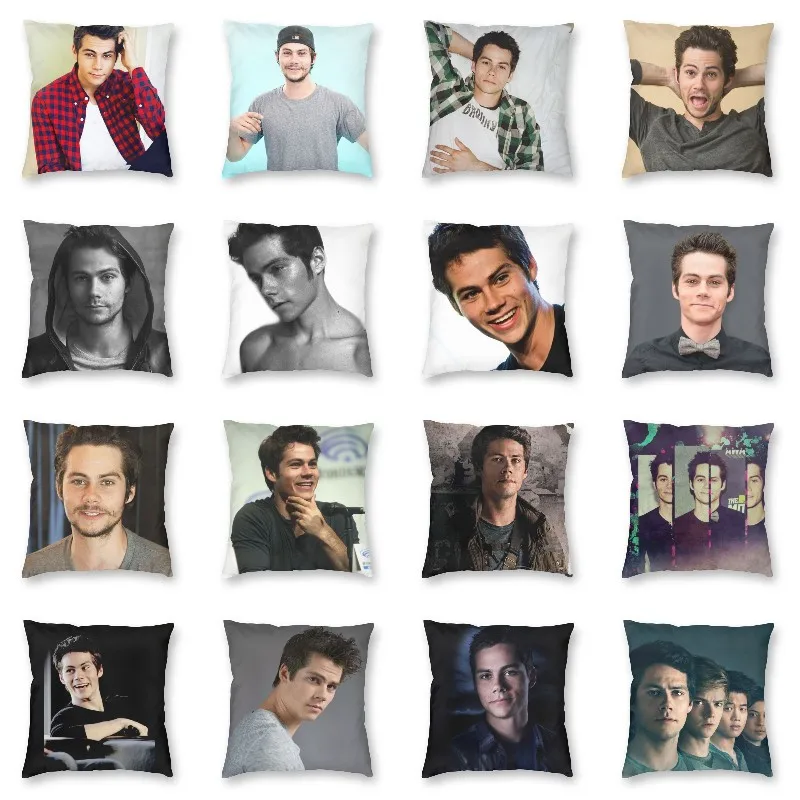 Dylan O'Brien Tampan Sarung Bantal Lempar Dekorasi Rumah Sarung Bantal Persegi Kustom 45X45Cm Sarung Bantal untuk Sofa