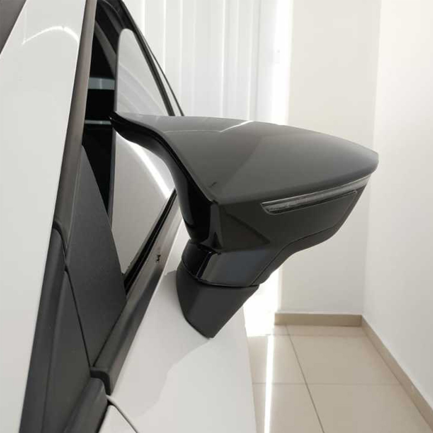 Untuk Seat Ibiza Mk5 6M Mirror Cover Piano Black Rear Side View Case Cap 2018 2020 2Pcs High Quality ABS Plastic Bat Style FR