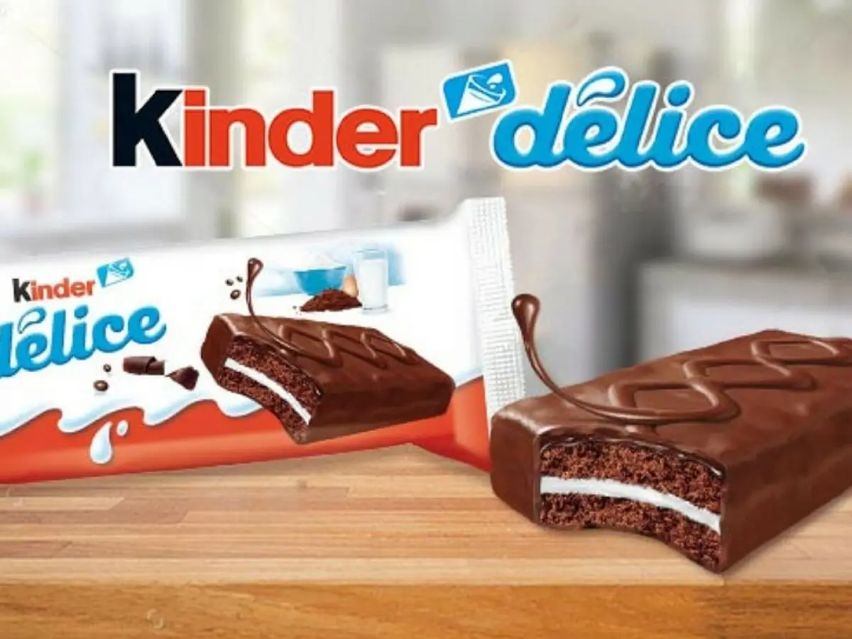 Bolo de Cacau Kinder Delice, 20 Unidades de 39g de Bolo Puff Esponja, Feito com Leite, Farinha e Ovos, Coberto com uma Camada Fina de Chocolate com Leite, Delicioso e macio