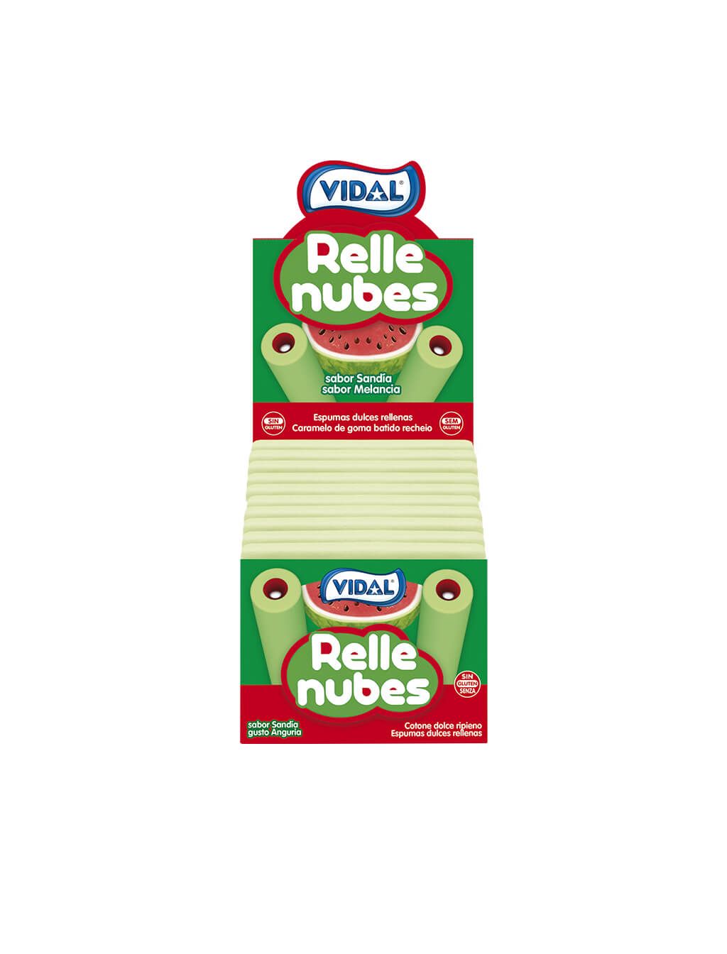 Melancia Fillenubes, Gummies Vines Caso com 75ud-Gummy Livre e Sem Gordura