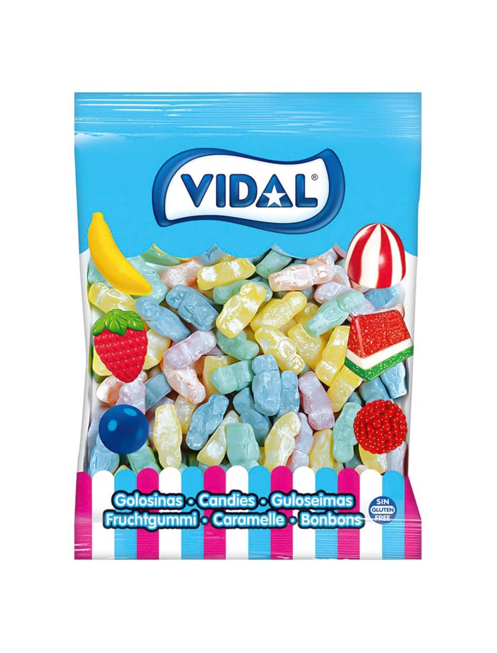 Golosinas Vidal Jelly Babies bolsa 1 Kg - Sin gluten y sin grasa