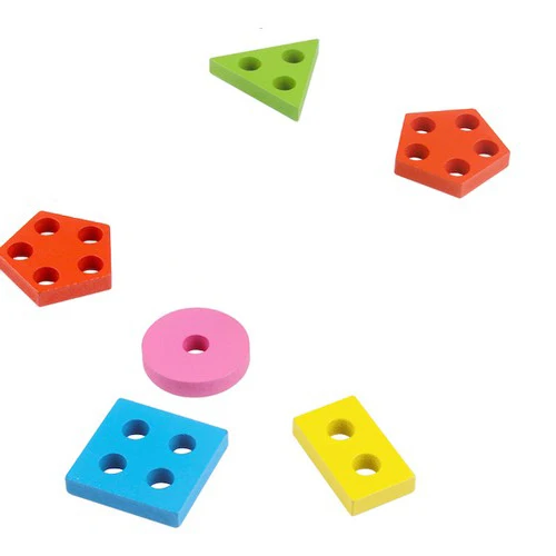 SET 5 Buah Mainan Edukasi Kayu Meningkatkan Memori VISUAL Berkat Bentuk Geometris