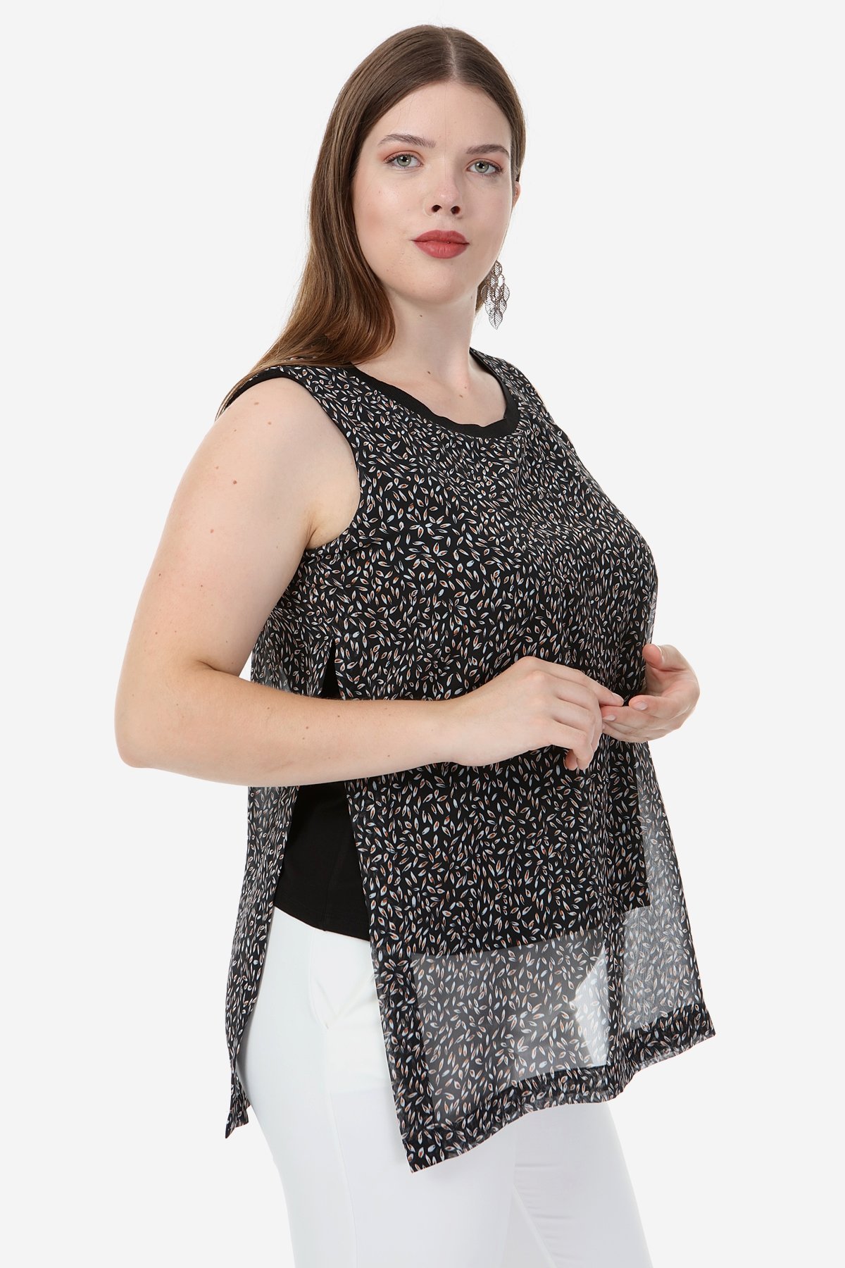 Hanezza Plus Kích Thước ŞİFON GARNİLİ BLUZ