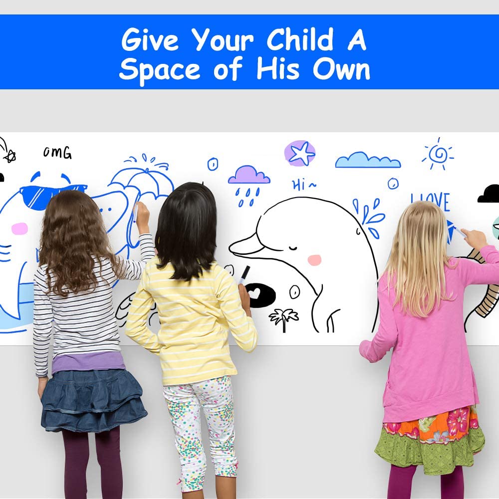 Rouleau de tableau blanc auto-adhésif 60x200cm autocollant mural 45x150cm stylo d'écriture en vinyle Vileda effaçable pour bureau, enfants, école, cours...