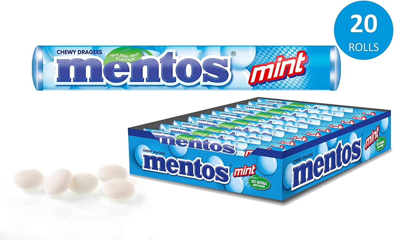 Doces-Drageias mastigáveis de diferentes sabores, hortelã, morango, frutas e frutas vermelhas, cada um tem um envoltório crocante, Soft Heart-Case com 20 rolos
