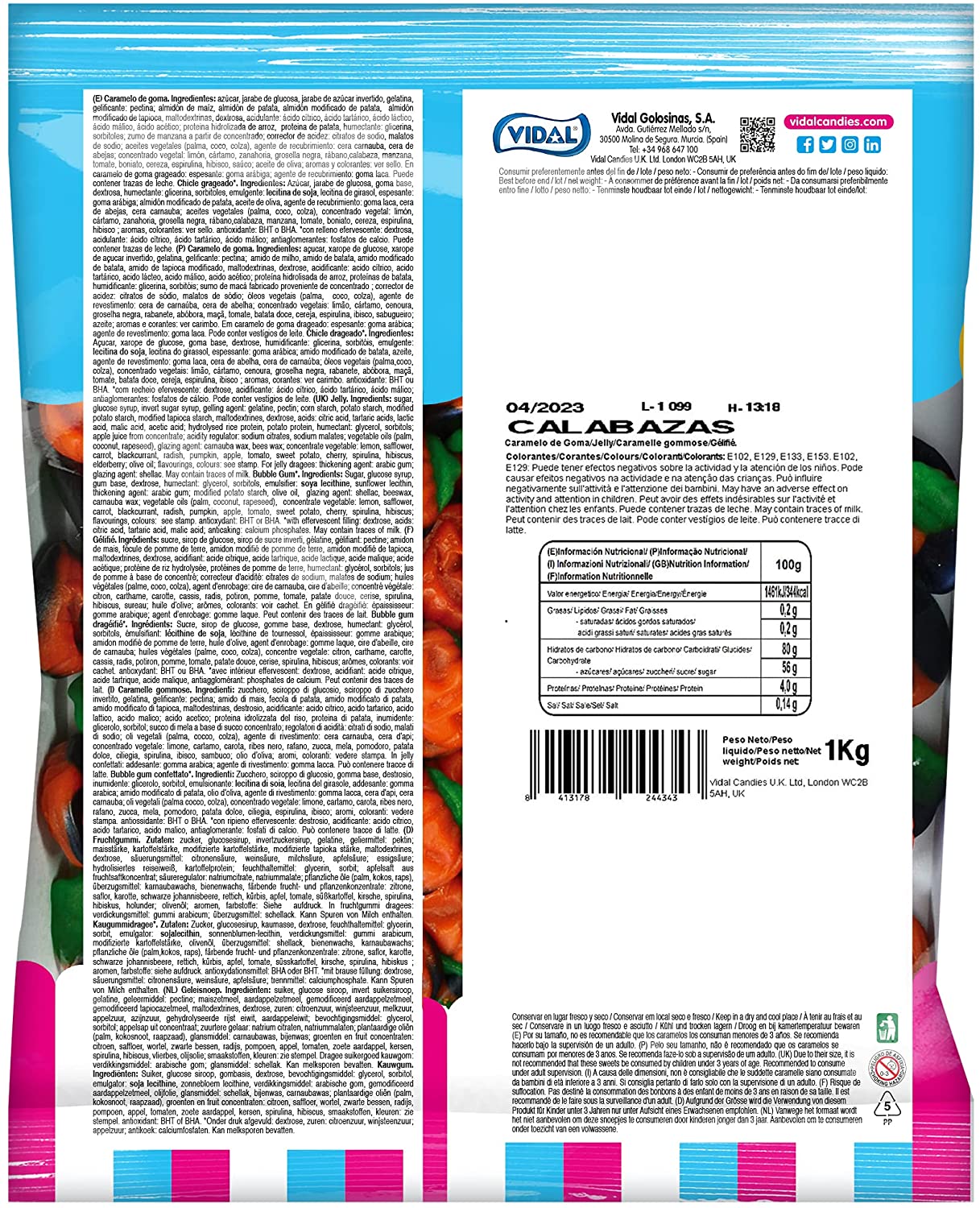 Abóboras sorridente em forma de vidro, divertido, saco de 1 kg, assinatura perfeita para suas festas ou para desfrutar no ano sabor morango, delicioso