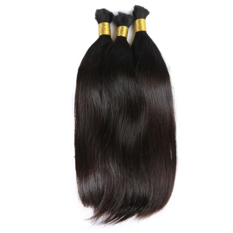QHP Thẳng Số Lượng Lớn Tóc Brasil 100% Trinh Nữ Remy Tóc Số Lượng Lớn 50G 100G Tóc Vàng Màu Tóc Của Con Người màu Sắc Tự Nhiên 12-30Inch
