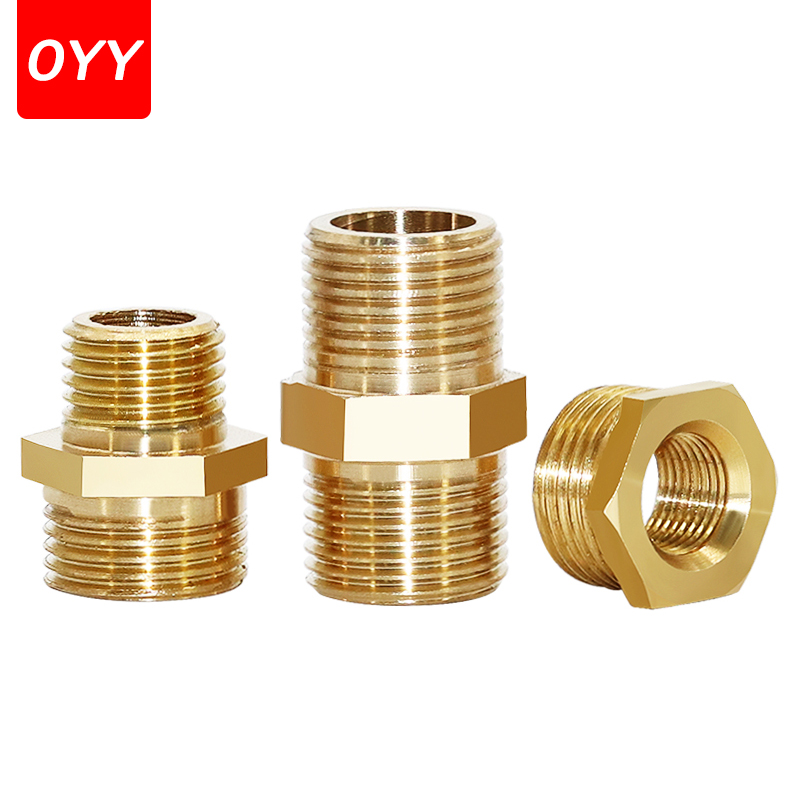 Đồng Ống Lục Giác Núm Vú Lắp Đầu Nối Nhanh Adapter 1/8 1/4 3/8 1/2 3/4 1 BSTP Đực Chỉ Nước tinh Dầu Khí Cổng Kết Nối