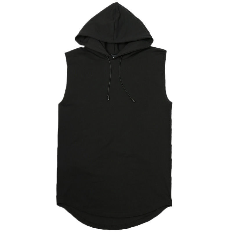 Camisetas sin mangas para hombre, camisetas sin mangas con capucha, camisetas de Hip Hop para hombre, Color sólido, novedad de 2023