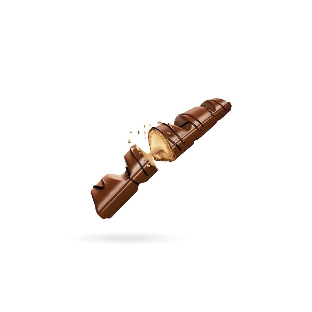 Kinder-Wafer Crocante embalada individualmente, Revestida com Chocolate ao Leite, com Recheio de Leite e Aquecedor, 2 Barras, 30 Unidades