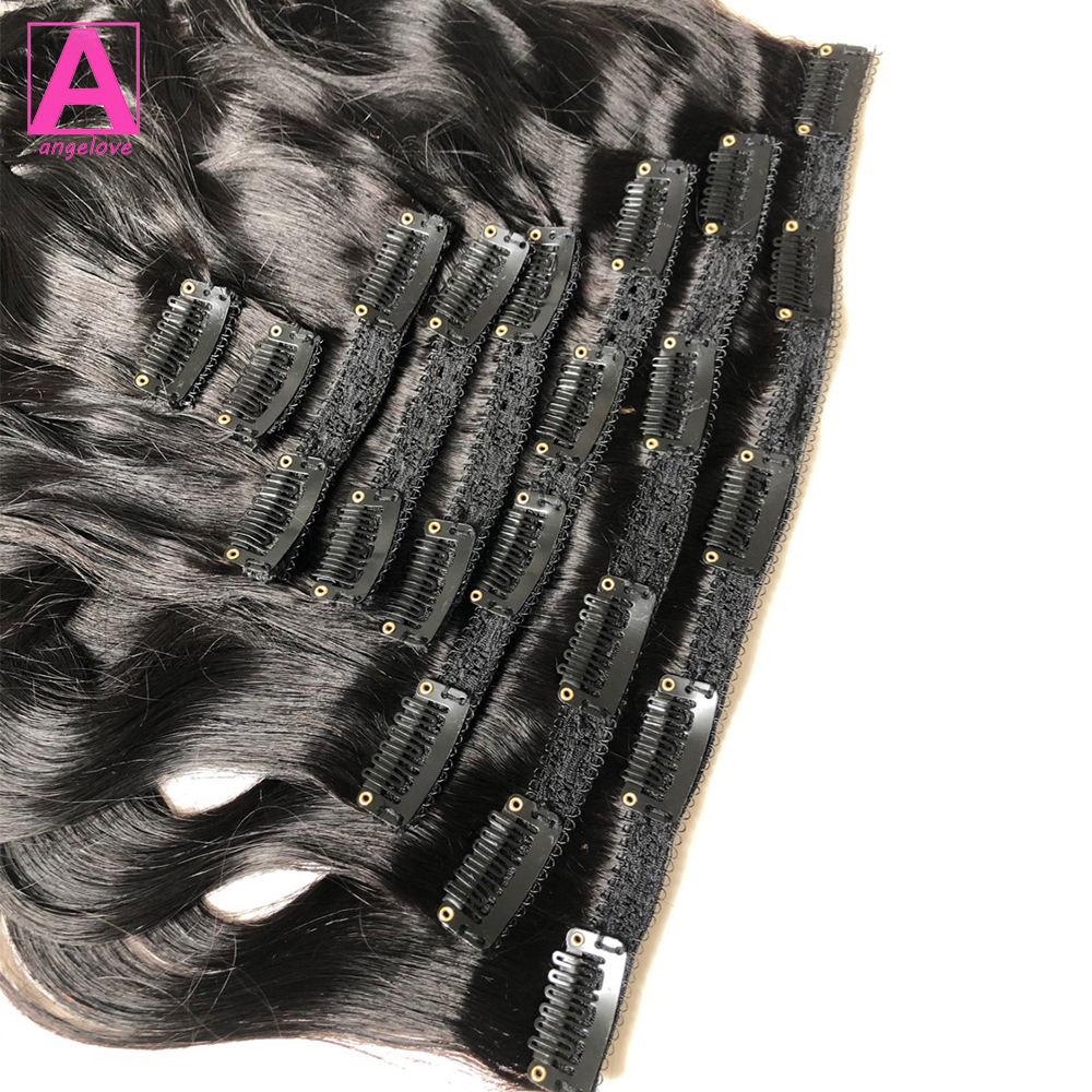 Sóng Thân Kẹp Trong Con Người Máy Duỗi Tóc 100 Gam/bộ Clip Trong Mở Rộng Toàn Đầu Brasil Kẹp Trên Tóc Cho phụ Nữ