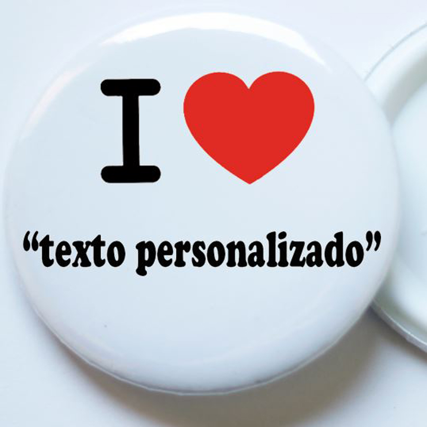 Chapas PERSOLIZABLES Modelo " I LOVE ". 1 unidad de 59 mm customizable divertida regalos ciudad look moda niños infantil Wedding