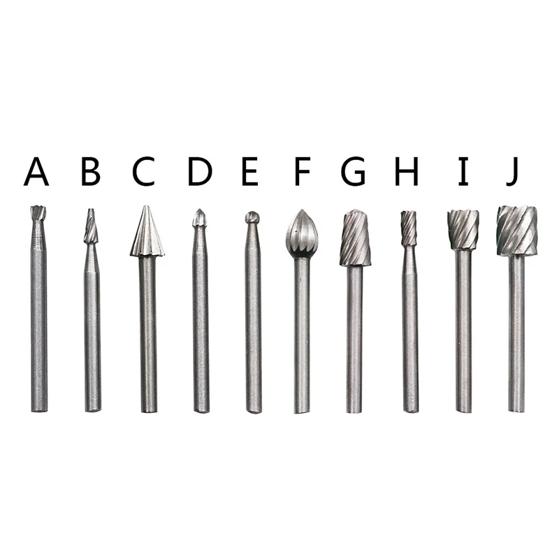 10 stücke HSS Routing Router Bits Grat Dreh Werkzeuge Dreh Carving Geschnitzte Messer Cutter Werkzeug Gravur Holz Arbeiten Verwendet für dremel