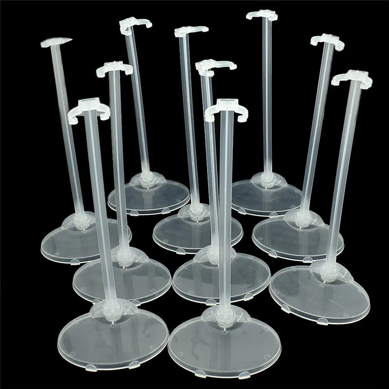 10/20 unids/lote soporte transparente para muñecas Color claro figura de juguete soporte de exhibición Prop Up modelo de maniquí