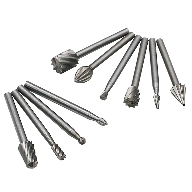 10 stücke HSS Routing Router Bits Grat Dreh Werkzeuge Dreh Carving Geschnitzte Messer Cutter Werkzeug Gravur Holz Arbeiten Verwendet für dremel