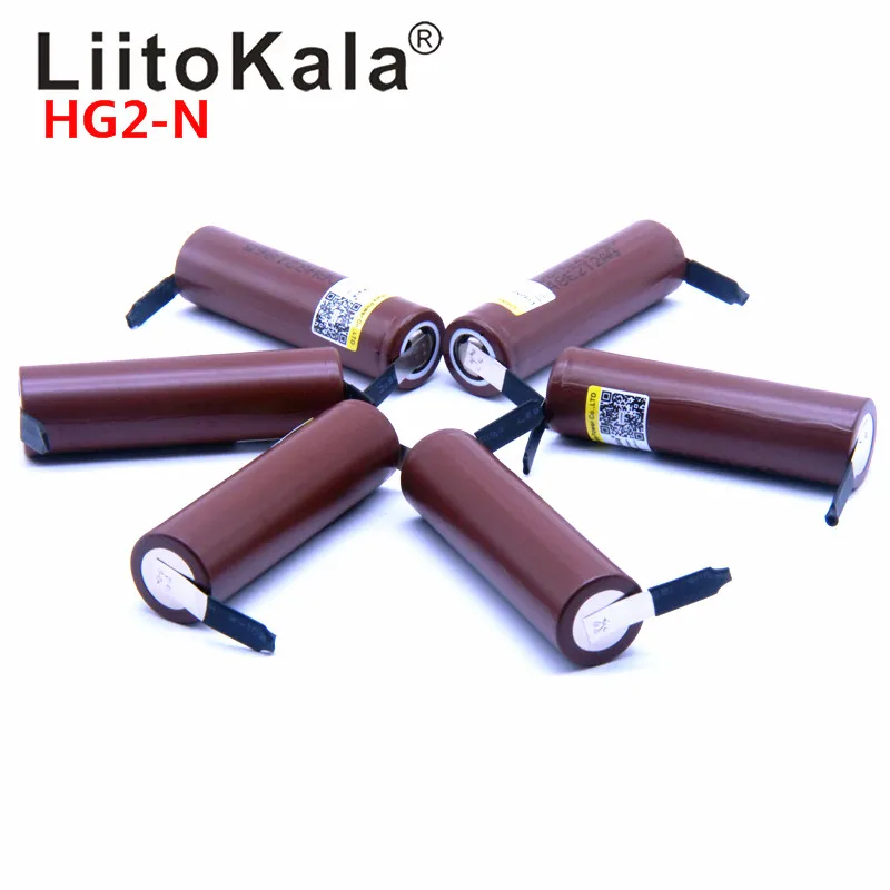 1-30 шт. LiitoKala HG2 18650 3000 мАч аккумулятор 3,6 В разряд 20 А специальный разряд высокой мощности + DIY Nicke