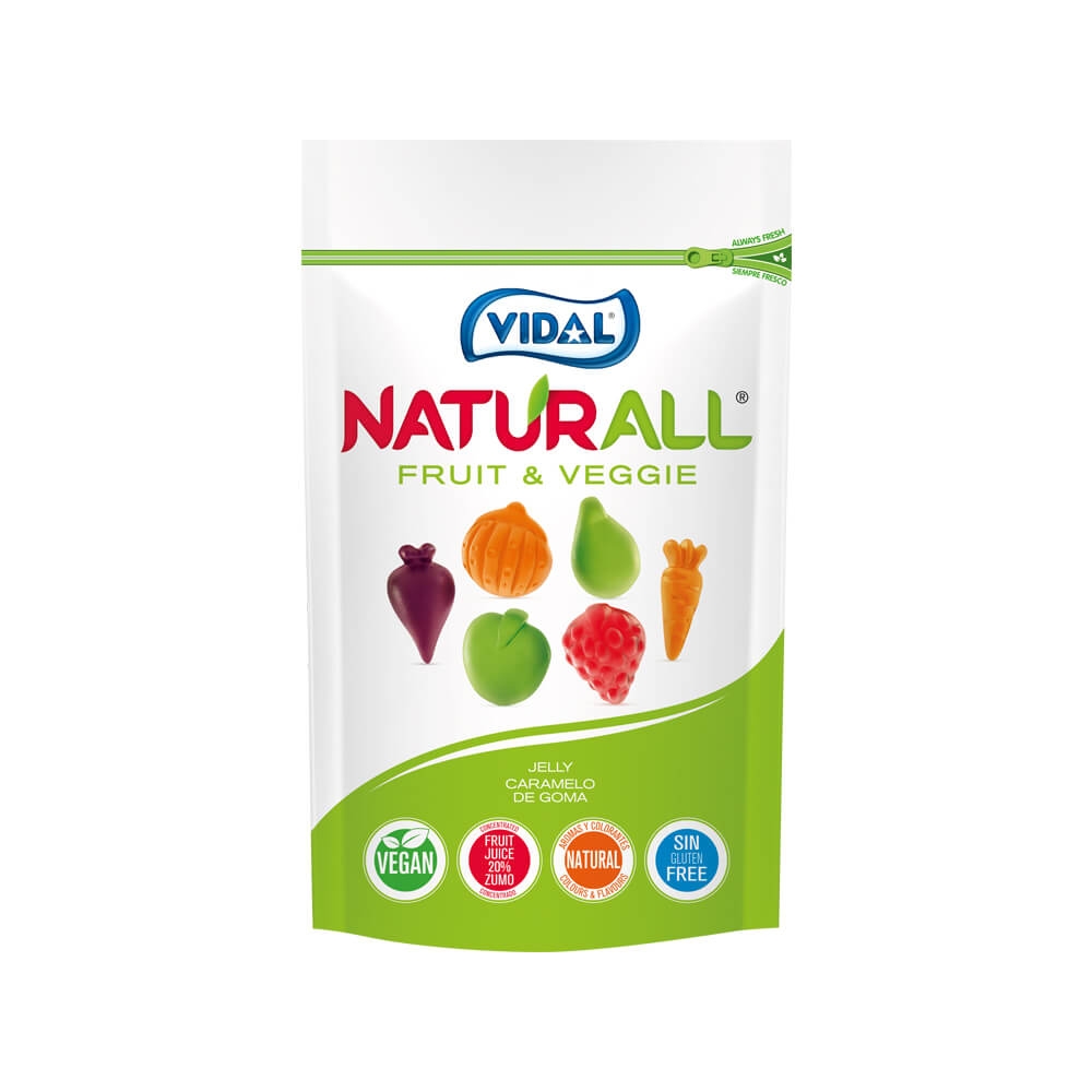Gummers naturais adequados para frutas e vegetais Vidal, 10 unid de 180g