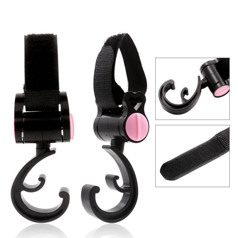 1-2 uds colgador de bebé bolsa de bebé ganchos para cochecito girar 360 grados accesorios de coche de bebé organizador de cochecito accesorios de cochecito