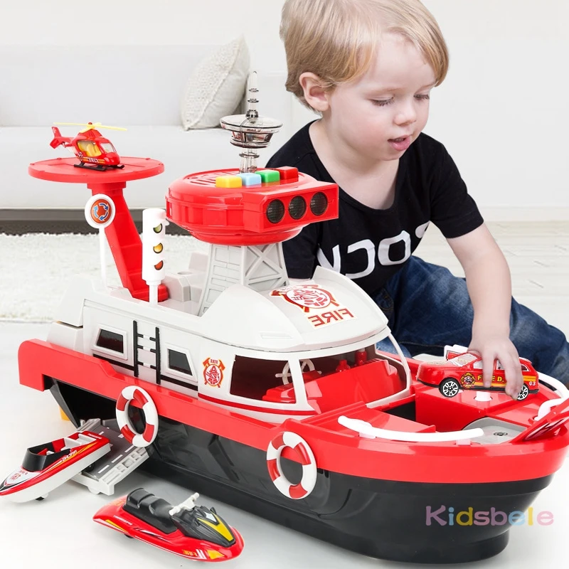 子供のおもちゃ シミュレーショントラック 慣性ボート ダイキャスト&おもちゃの乗り物 ミュージックストーリー ライトおもちゃの船モデル おもちゃの駐車場 男の子のおもちゃ