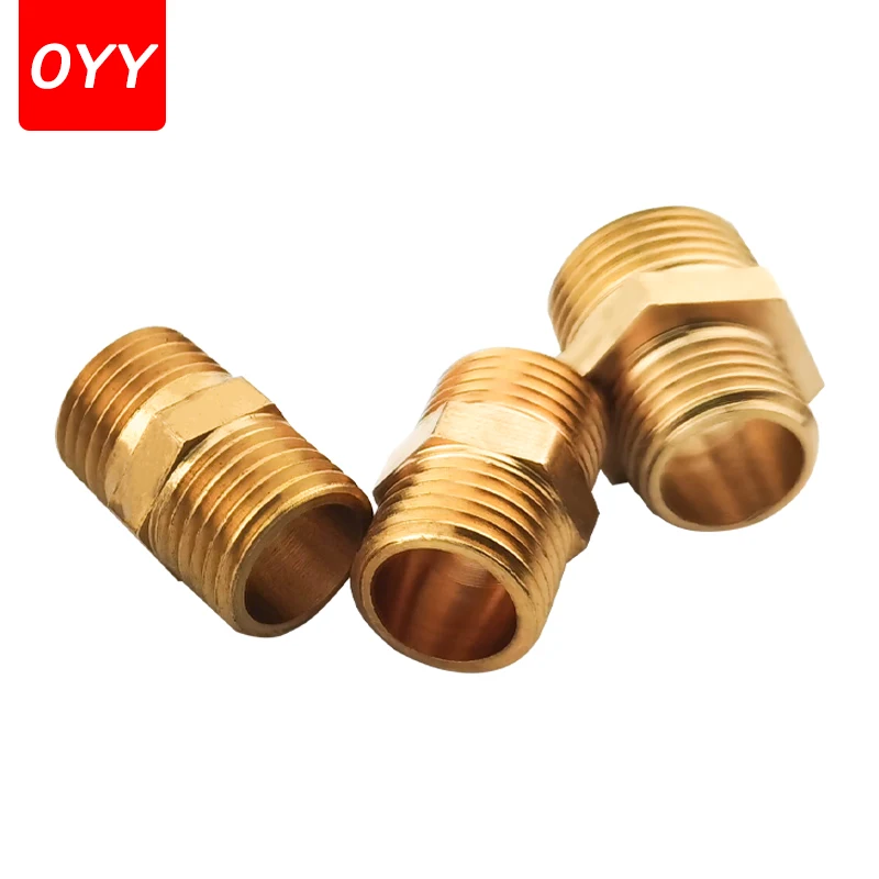 Đồng Ống Lục Giác Núm Vú Lắp Đầu Nối Nhanh Adapter 1/8 1/4 3/8 1/2 3/4 1 BSTP Đực Chỉ Nước tinh Dầu Khí Cổng Kết Nối
