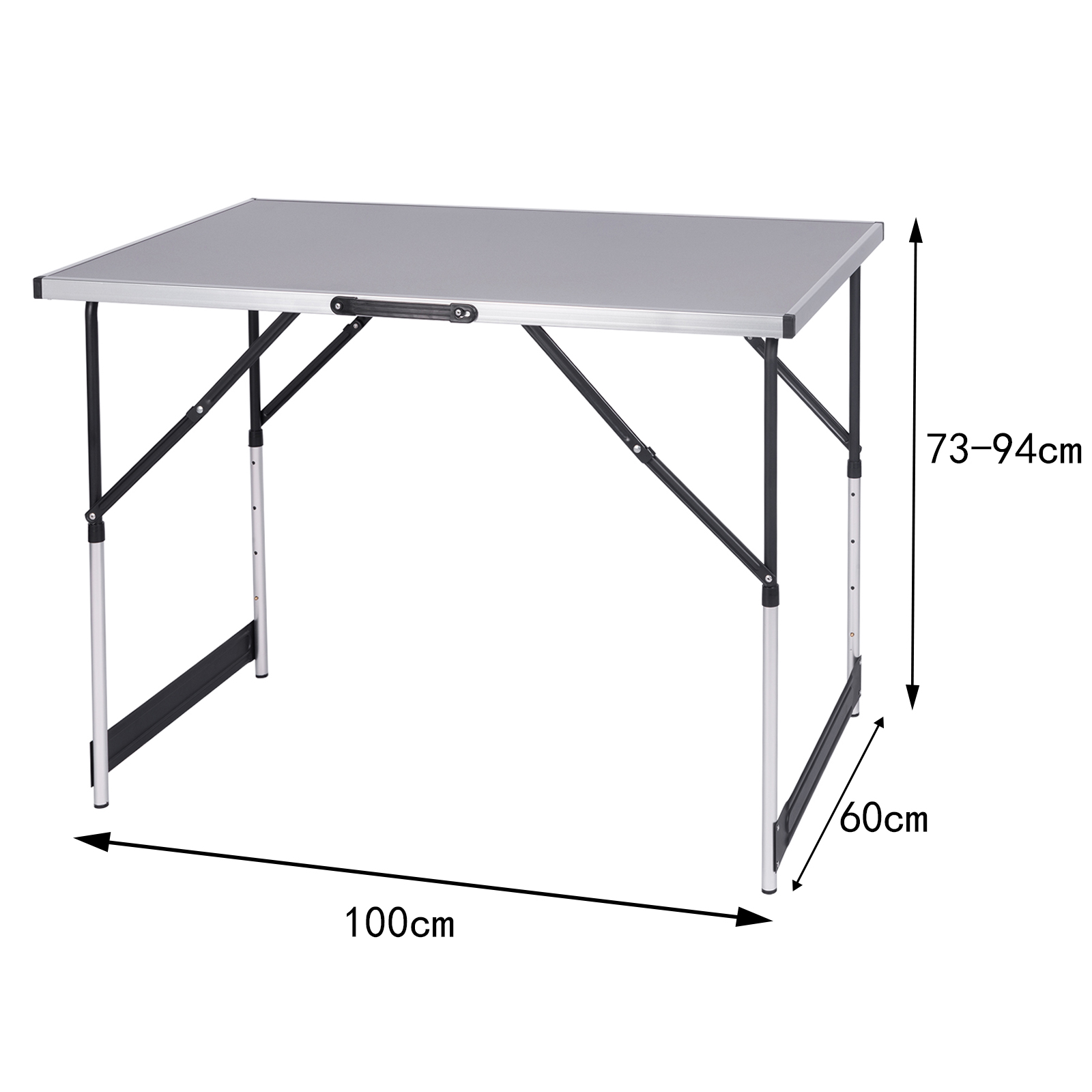 WOLTU Table de Camping pliante en acier et aluminium, bureau de dîner pour barbecue, Table de balcon de jardin pour barbecue familial, fête pique-nique
