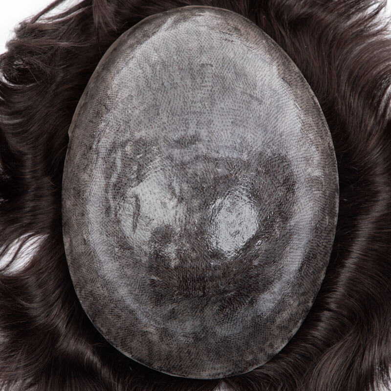 Männliche Haarprothese 0,1 mm Injektionshaut Toupet Männer Langlebige Perücken für Männer 100 % Echthaar Systemeinheit Männer Kapillarprothese