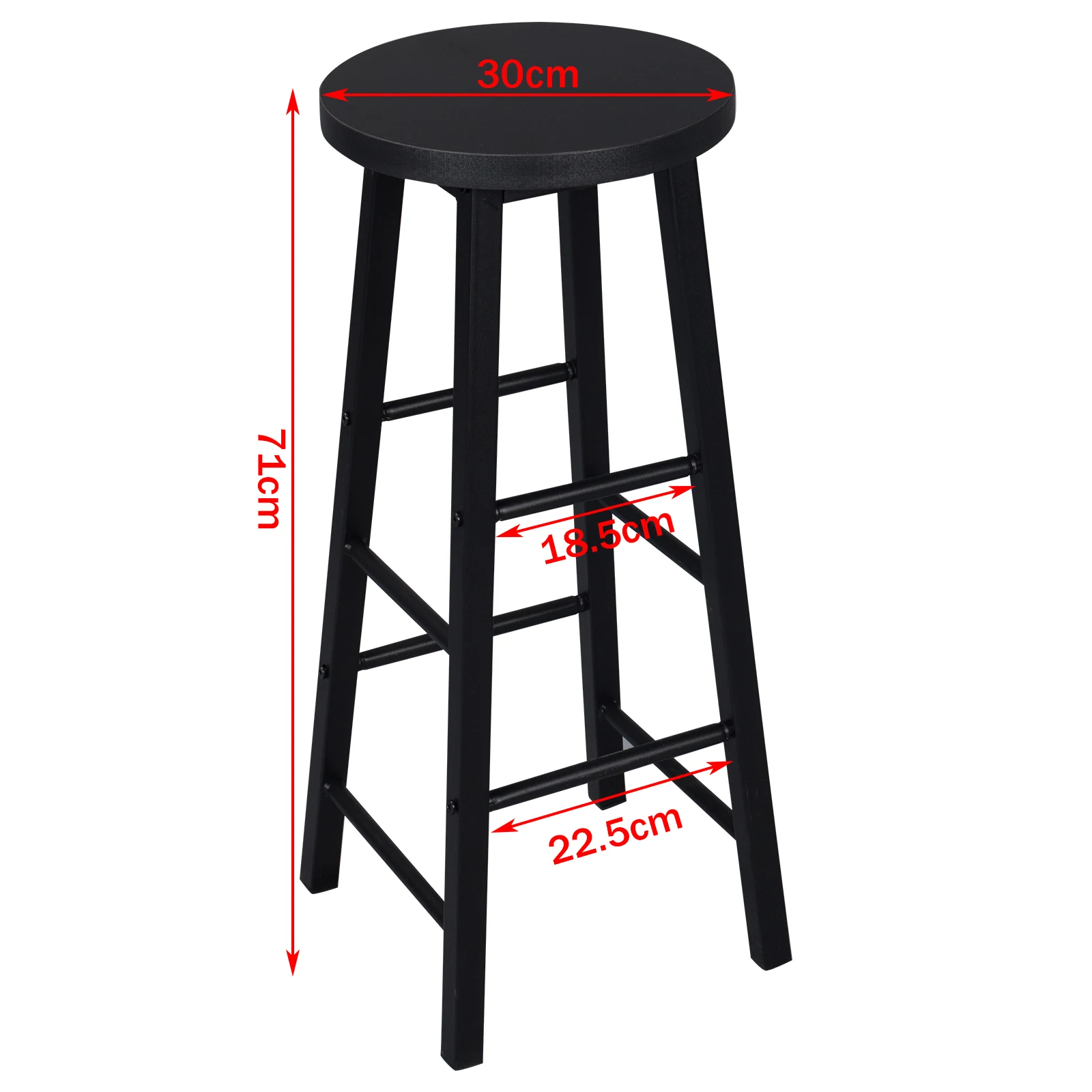 2 pièces/ensemble tabourets de Bar hauts en bois massif tabouret de comptoir de bistro Stable Structure en acier Durable siège MDF café salle à manger chaise décor tabouret