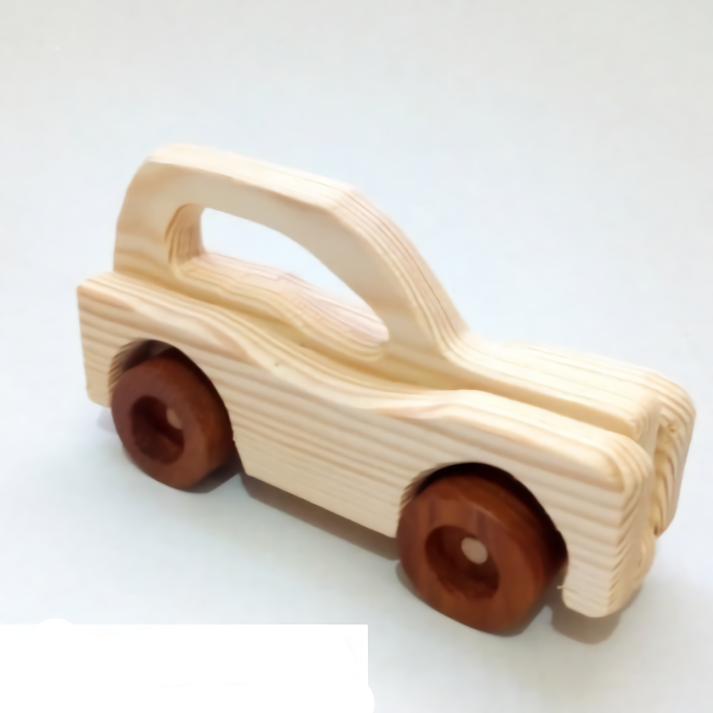 Mobil Mainan Kayu 4 Model Yang Berbeda (Truk Pikap-Desain JEEP-ATV-ORIGINAL)
