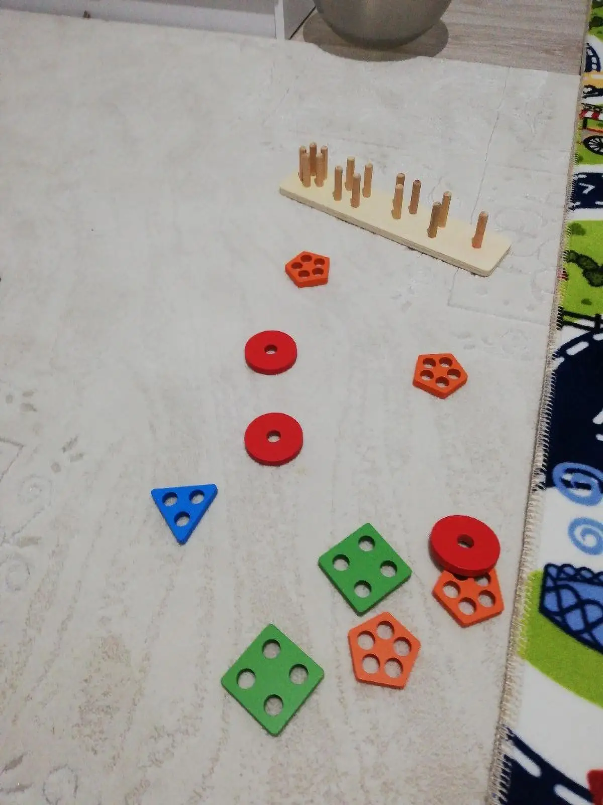 SET 5 Buah Mainan Edukasi Kayu Meningkatkan Memori VISUAL Berkat Bentuk Geometris