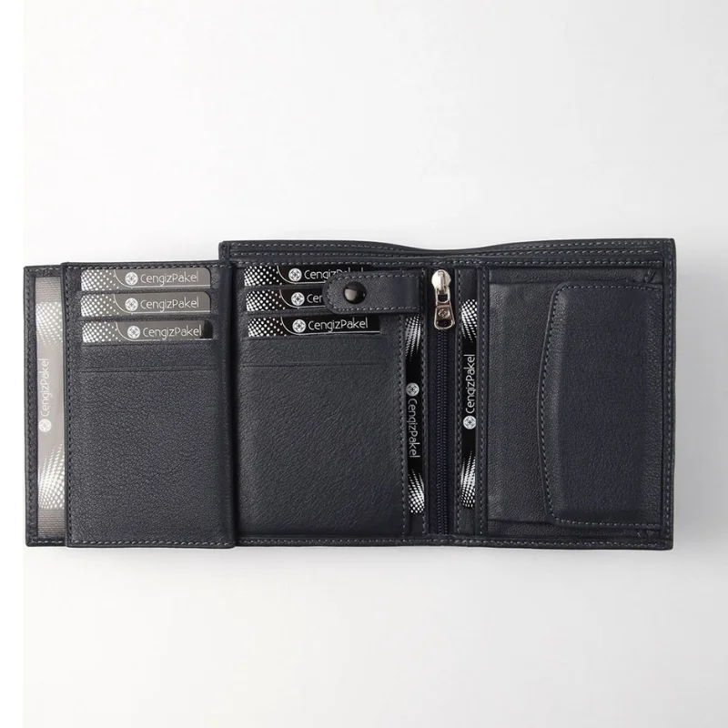 Dompet Pria Biru Tua Kulit Asli Dompet Kasual Dompet Pria Dompet Tempat Kartu Dompet Tas Tangan Dompet Pria Sampul Paspor