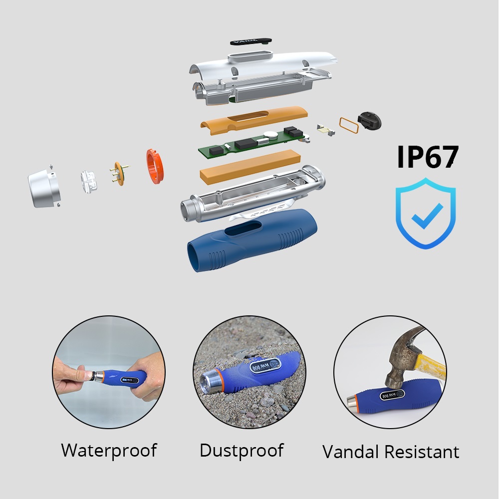 JWM iButton Touch Guard Tour System con linterna, equipo de patrulla de seguridad IP67 para hoteles, Parque Industrial