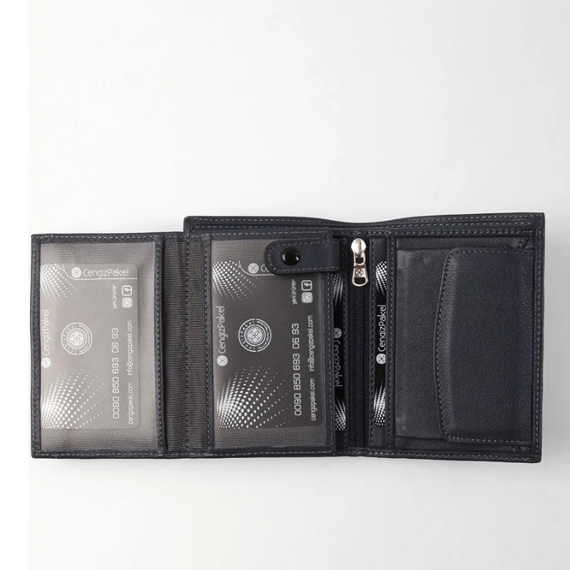 Dompet Pria Biru Tua Kulit Asli Dompet Kasual Dompet Pria Dompet Tempat Kartu Dompet Tas Tangan Dompet Pria Sampul Paspor