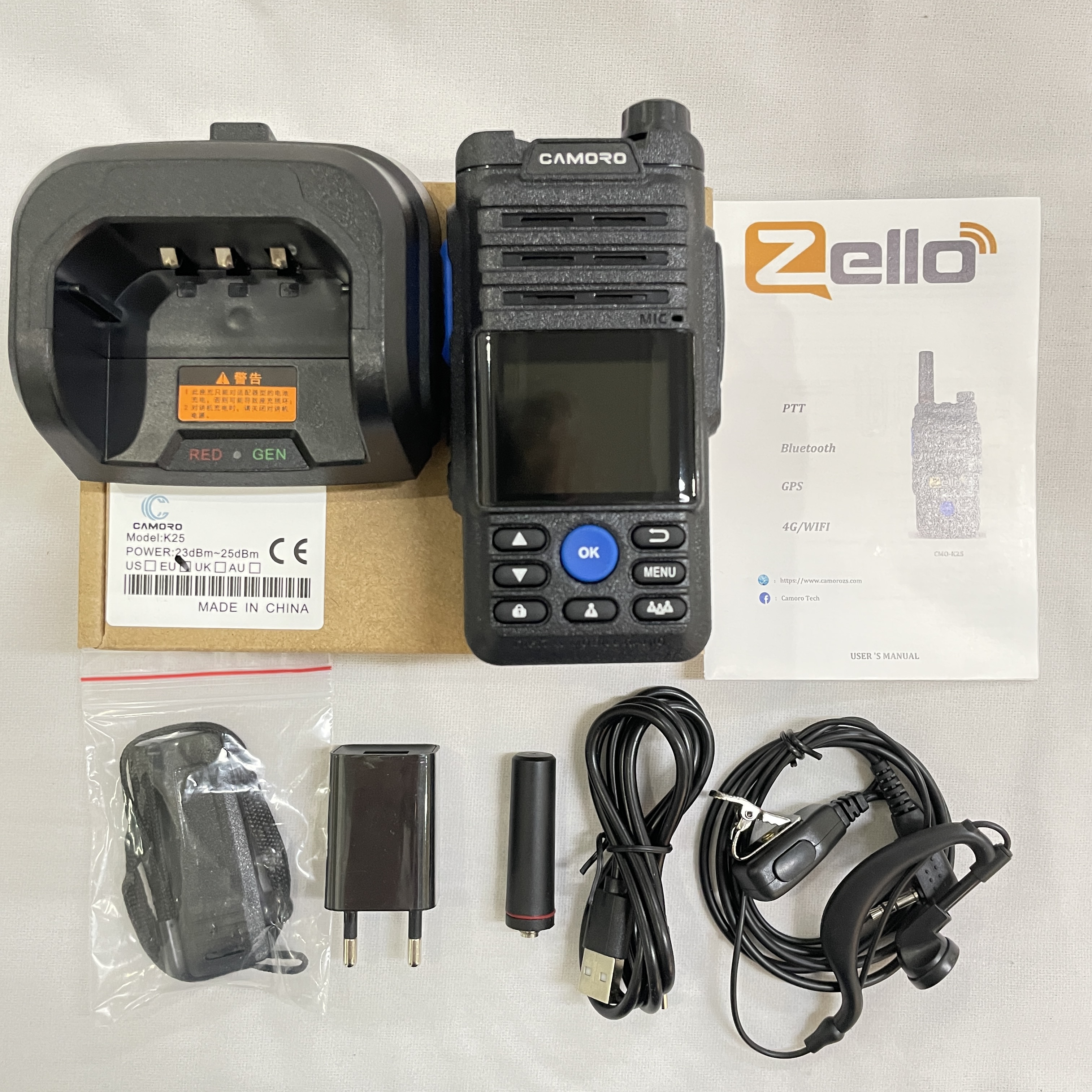 หูฟัง Desktop Charger 4G Gps Zello Walkie Talkie ยาว Mobile Ham POC วิทยุสมัครเล่น Android Walkie Talkie 50km 100 Km