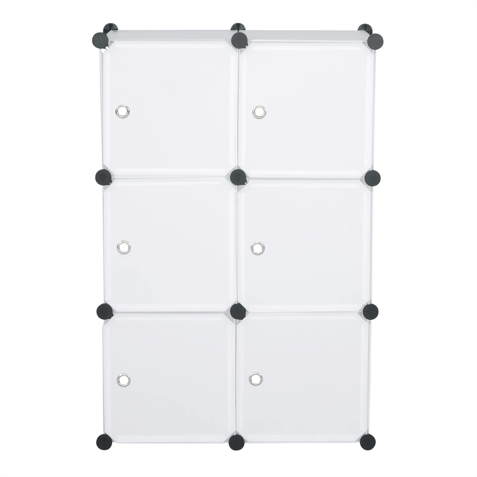 WOLTU Armadio fai-da-te Scaffale portaoggetti in plastica Libreria a 6 scomparti con porta Scatola portaoggetti Organizzatore Armadio per camera da letto