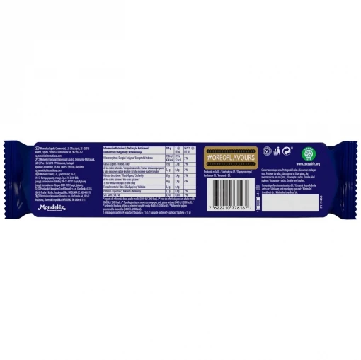 Oreoreo de galetas de marrom. Caja de 16 unidades com 154 gramos cada paquete. Galletas de cacau rellenas de creme 29% de chocolate
