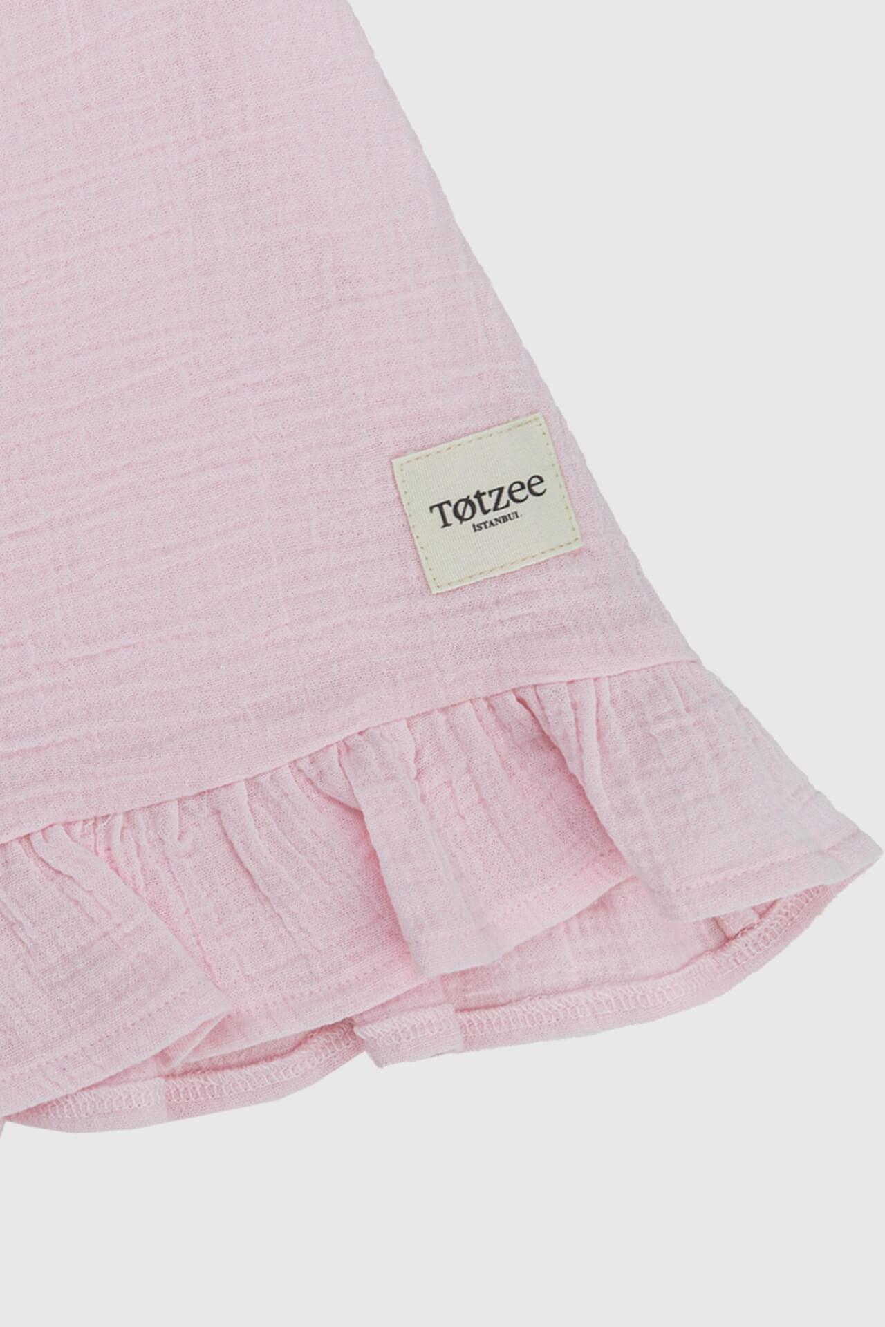 100% Katun Tali Tali Gaun untuk Anak Perempuan dan Bayi Merah Muda dan Biru dengan 2 Pilihan Warna Yang Berbeda