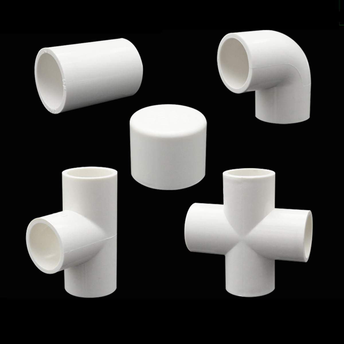 Accesorios de tubería de PVC blanco de 20/25/32/40mm, codo recto, conector cruzado en T, adaptador de tubería de agua, juntas de 3 4 5 6 vías