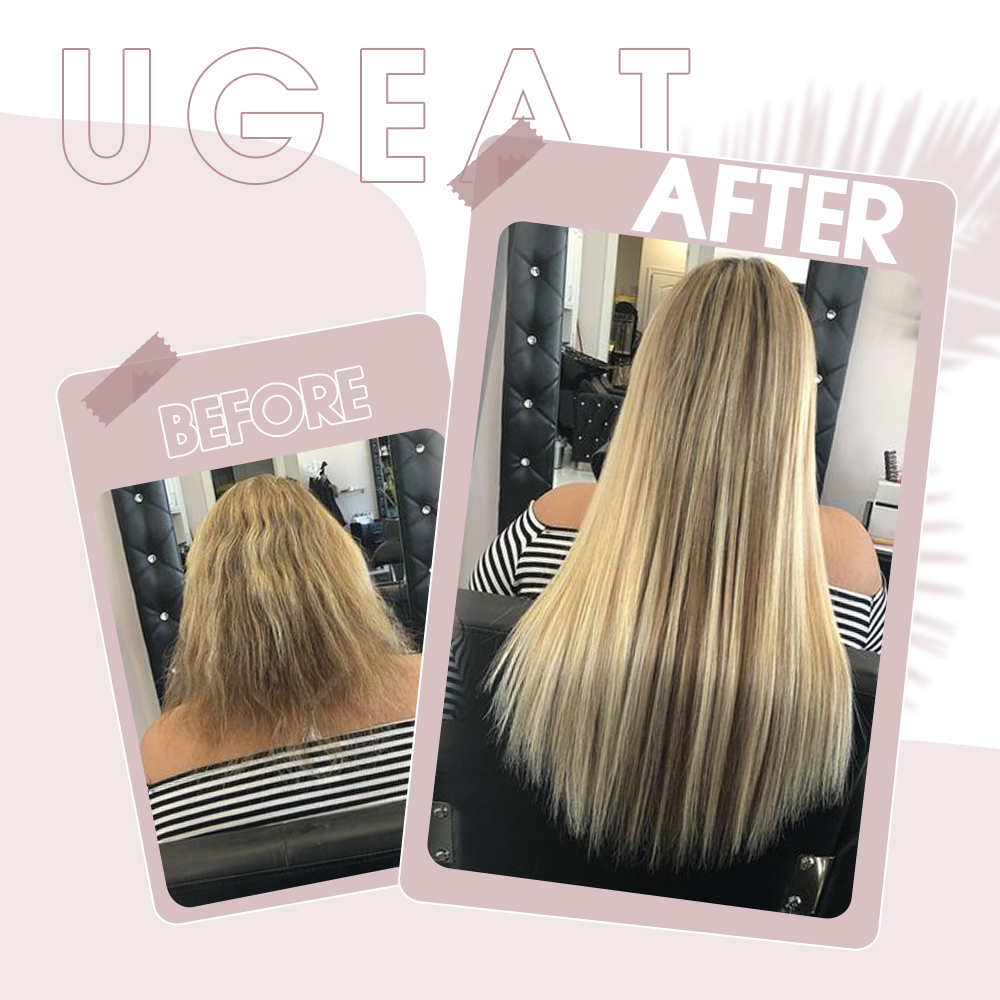 【NEW】Ugeat Haar Schuss Menschenhaar 100% Real Menschliches Haar 14-24 "Weiche Remy Haar Extensions für Frauen 100G Nähen in Haar Schuss Extensions