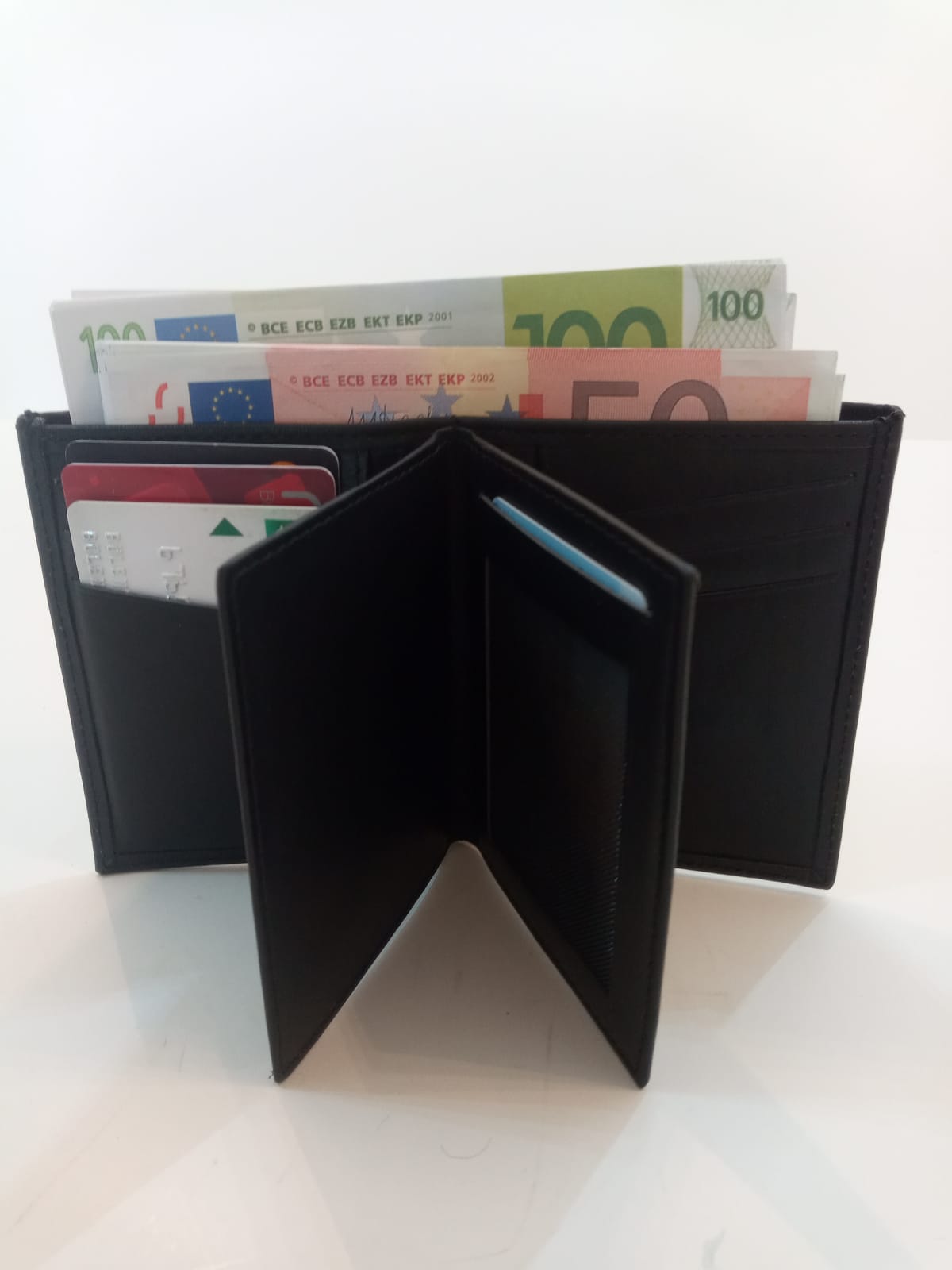 Dompet Kulit Asli DENIM Safari Dompet Koin Dompet Pendek Fashion Merek Pria Dompet Lipat Dua Ramping Tempat Kartu Kredit Pria