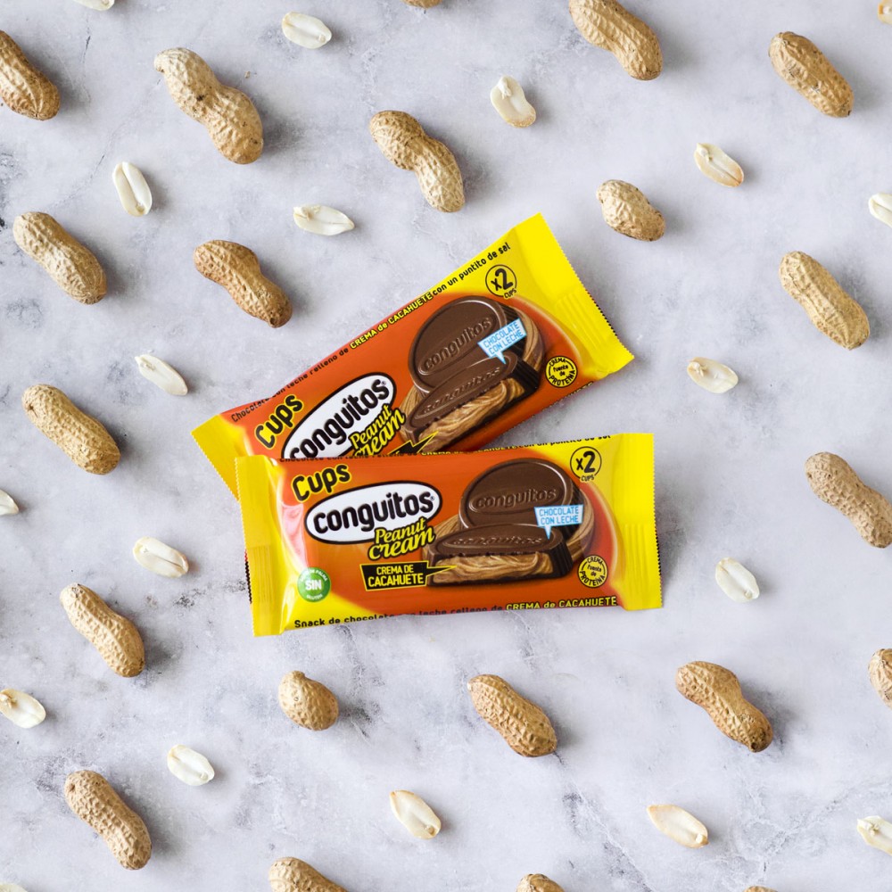 Copos claros do creme do amendoim, 16 pcs x 34g, petisco do chocolate do leite, enchimento do fluxo, creme da porca, sem óleo de palma e sem brilho, bloco contêm 2 copos