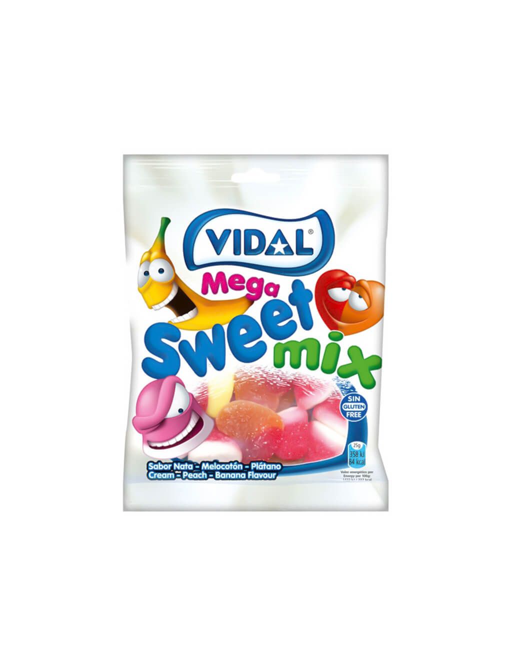 Mega-sortido vidro doces açúcar 14 sacos de 90g-guloseimas cobertas de açúcar: corações de pêssego, beijos e bananas