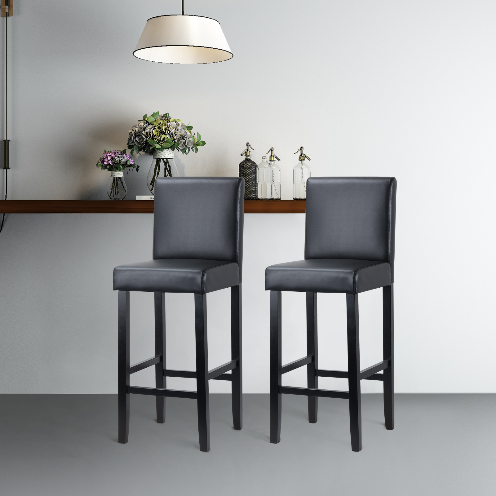 WOLTU 2 pièces/ensemble chaises de Bar en simili cuir avec dossier siège rembourré épais tabourets de comptoir pour bureau à domicile cuisine Bistro