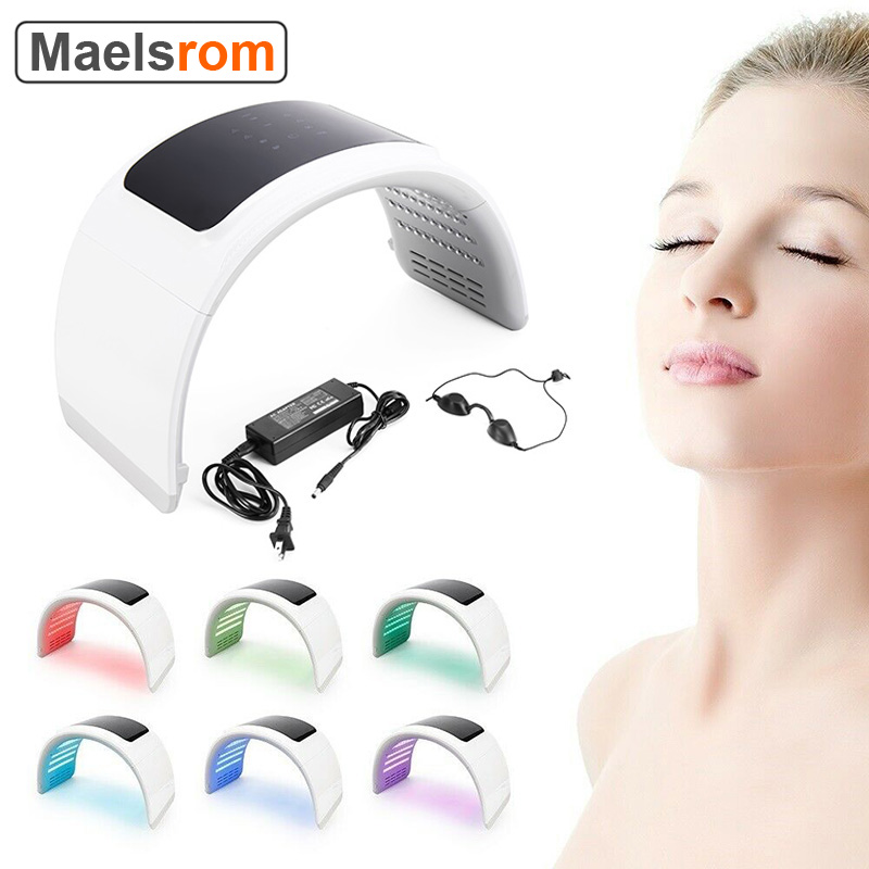 LED Light Therapy Máscara Facial, Máquina de Beleza Facial, PDT, fotodinâmica, aperto da pele, Anti-Envelhecimento, Voltar Acne, 7 Cor