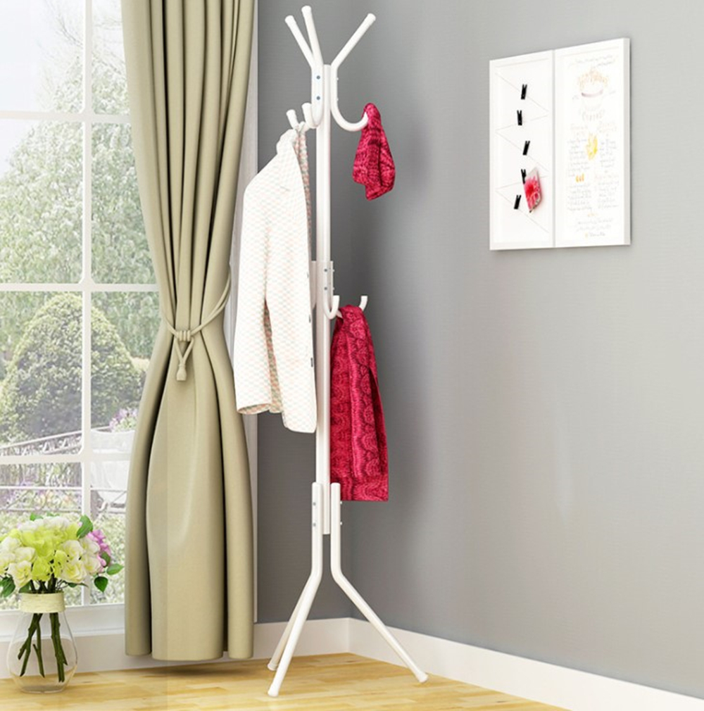 Perchero de metal piel con 9-12 ganchos para ropa, Perchero de abrigo con árboles, bolso, bufanda, gorra sombrero