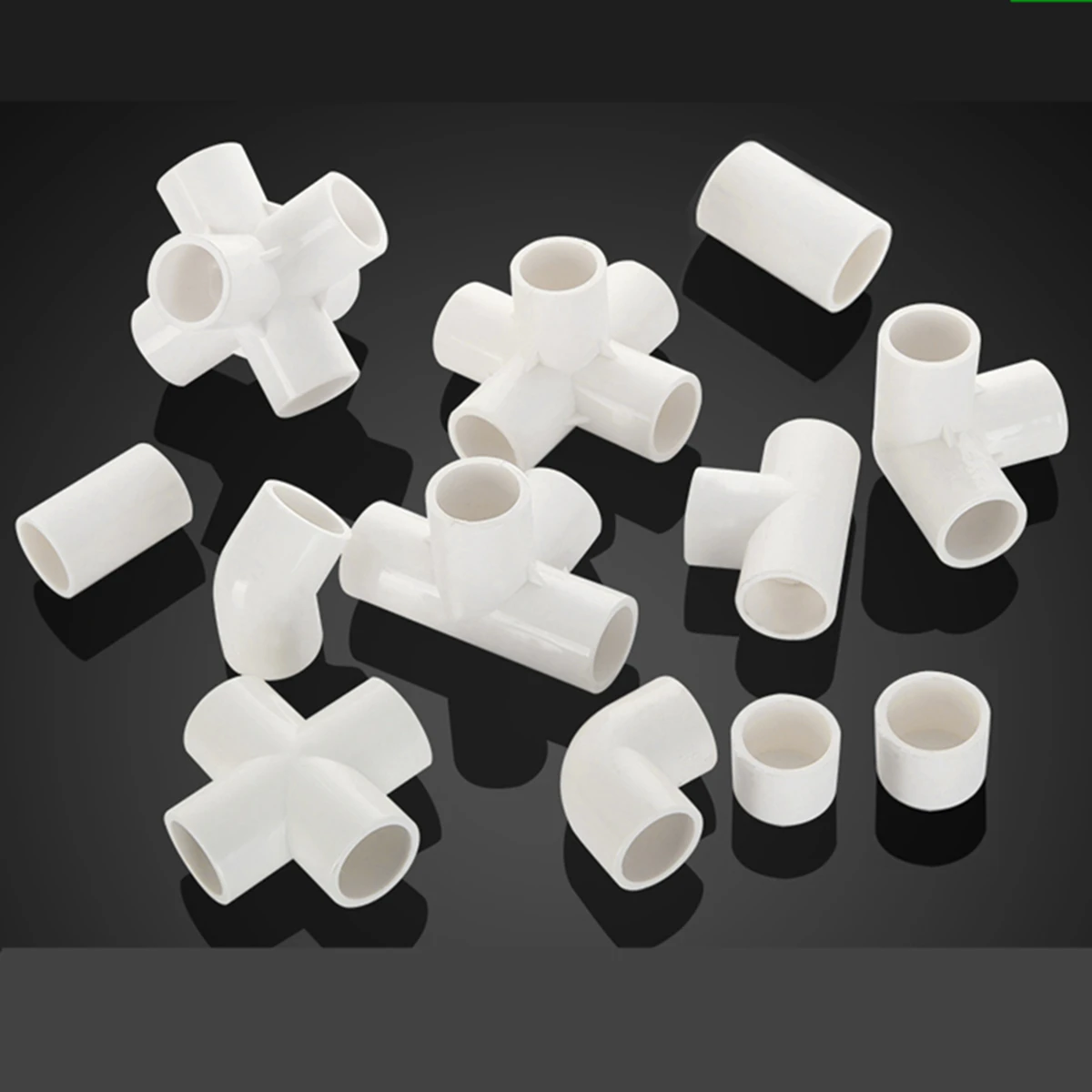 Accesorios de tubería de PVC blanco de 20/25/32/40mm, codo recto, conector cruzado en T, adaptador de tubería de agua, juntas de 3 4 5 6 vías