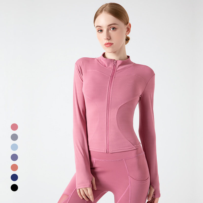 2024 Long Sleeve Sports Jacket Women Zip Fitness Yoga Shirt Winter Warm Gym Top Activewear Running Coats Workout Clothes Woman