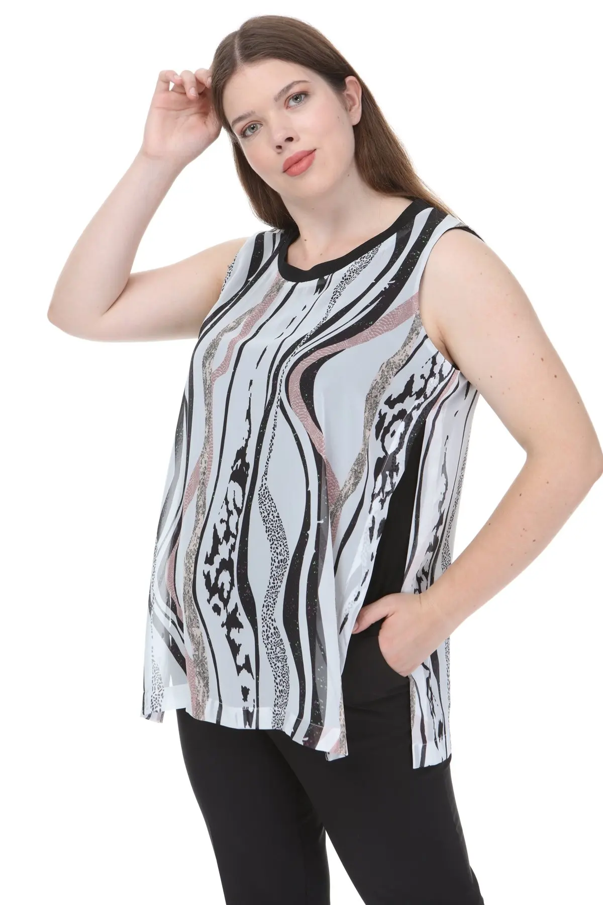 Hanezza talla grande, azul