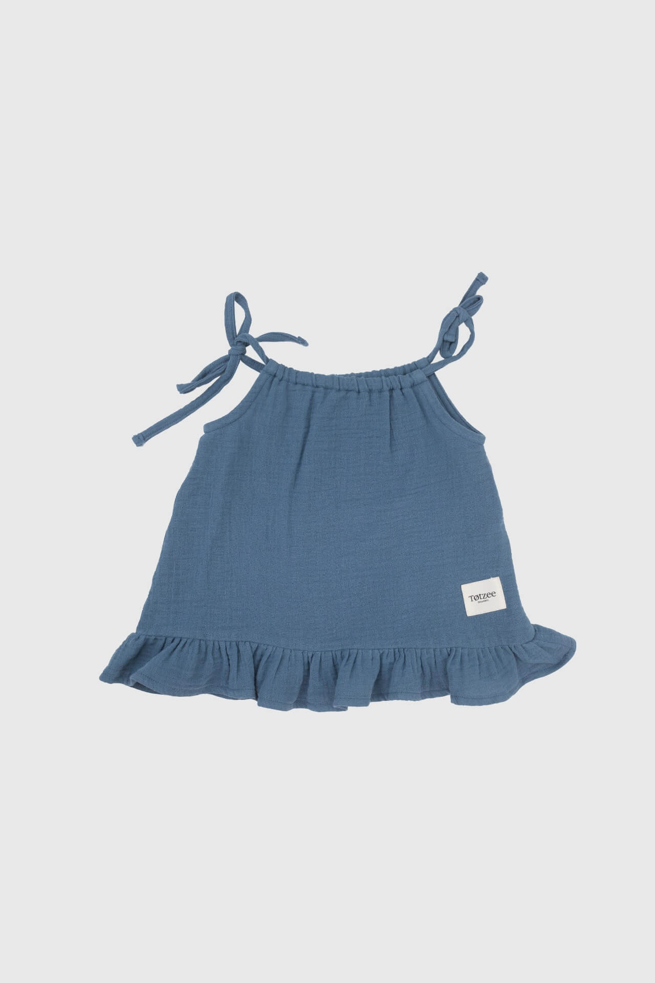 100% Katun Tali Tali Gaun untuk Anak Perempuan dan Bayi Merah Muda dan Biru dengan 2 Pilihan Warna Yang Berbeda