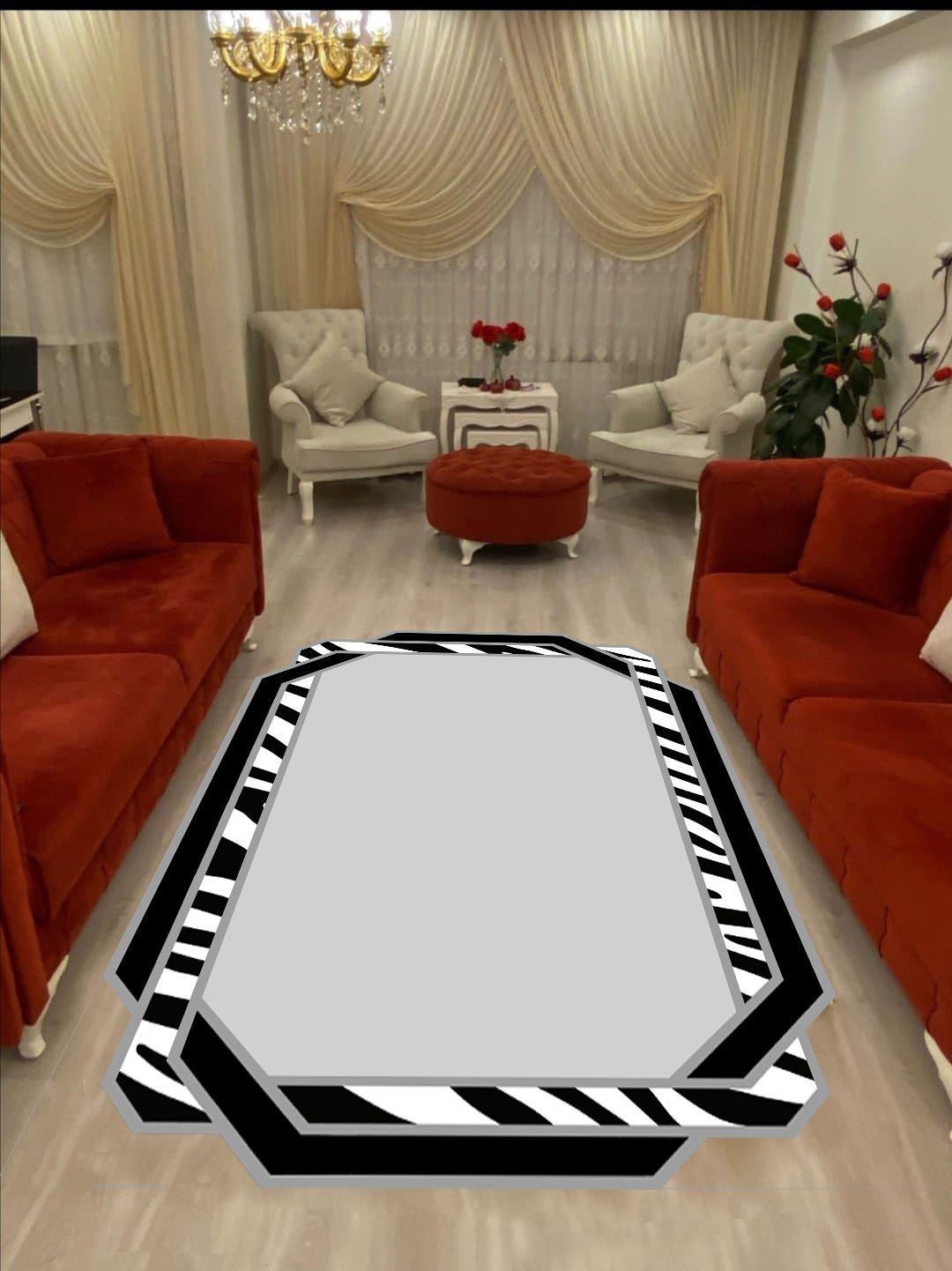 Karpet Ruang Tamu Generasi Baru Dekoratif Dapat Dicuci Anti-selip Karpet Karpet Lorong Marmer Emas Cetak Digital Antibakteri